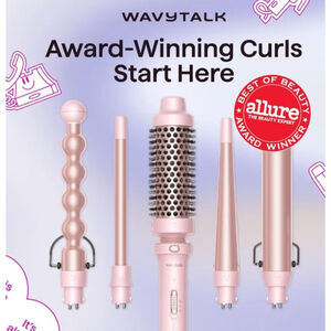 Wavytalk 5 in 1 Curling Iron Wand Set Brush & 4 Interchangeable Ceramic Wands